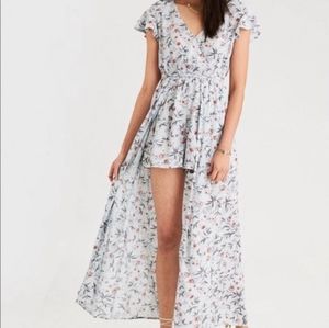 American Eagle floral print skirted romper